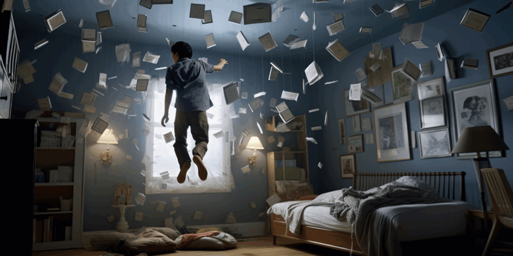 surreal photograph where a man is in air full of open books floating in his surroundings. The Paradox of Inaction: Why Pausing Moves You Forward
